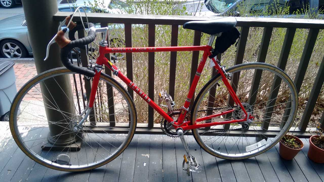 My Schwinn Super Le Tour. Also known as my baby.